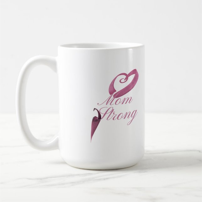Mutter Stark Krebsbewusstsein Tasse – Inspirierend (Links)