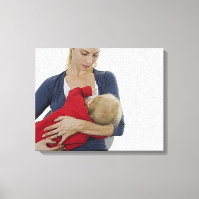 Mutter stillen ihr Baby. Leinwanddruck (Vorderseite)