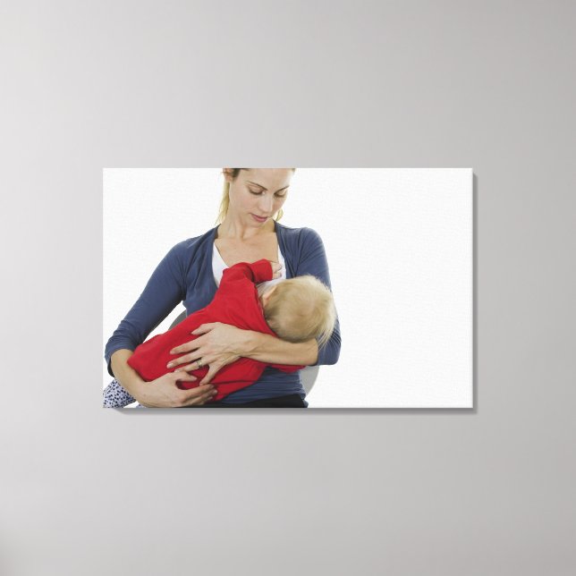 Mutter stillen ihr Baby. Leinwanddruck (Vorderseite)