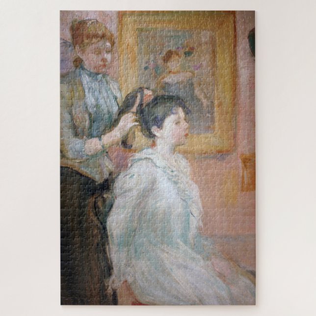 Mutter Styling Daughter's Hair (von Berthe Morisot Puzzle (Vertikal)