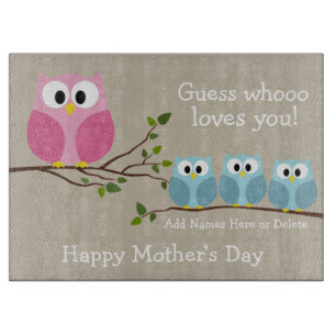 Mutter-Tag - 3 niedliche Eulen - Whooo Lieben Sie Schneidebrett