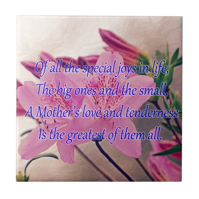 Mütter Tag-besondere Freude Fliese (Vorderseite)