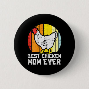 Mütter Tag Beste Hühner Mama je Retro Farm Hen Button