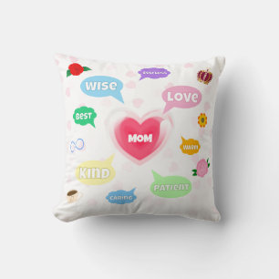 Mütter Tag Beste Mama Word Wolken Königin Kronen L Kissen