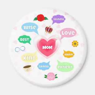 Mütter Tag Beste Mama Word Wolken Königin Kronen L Magnet
