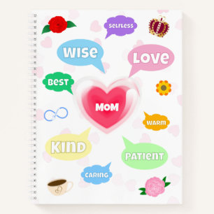 Mütter Tag Beste Mama Word Wolken Königin Kronen L Notizbuch