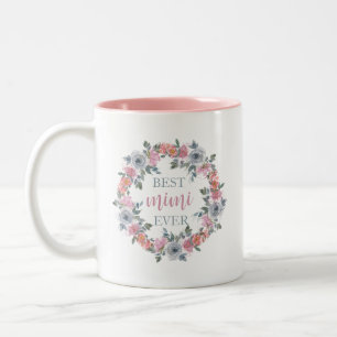 Mütter Tag Beste Mimi je Floral Zweifarbige Tasse