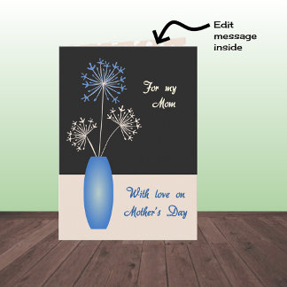 Mütter Tag Blume in blauen Vase Mama modern Karte