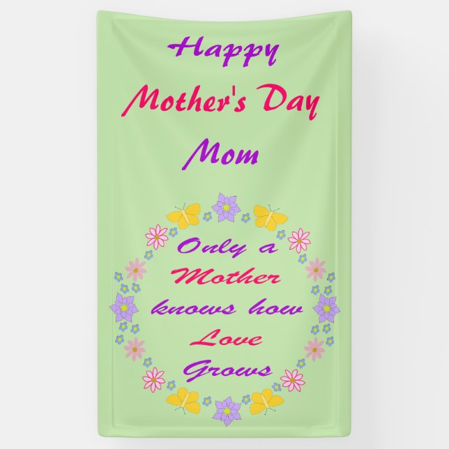 Mütter Tag Blume und Schmetterlinge Custom Banner (Vertikal)