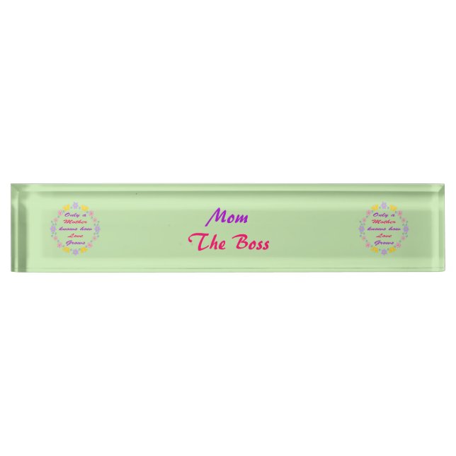 Mütter Tag Blume und Schmetterlinge Custom Namensplakette (Vorderseite)