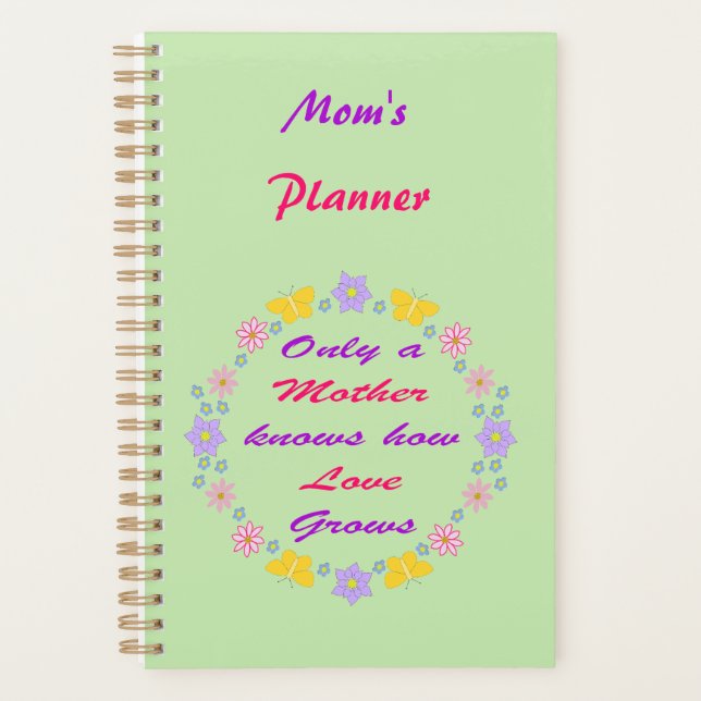 Mütter Tag Blume und Schmetterlinge Custom Planer (Vorderseite)