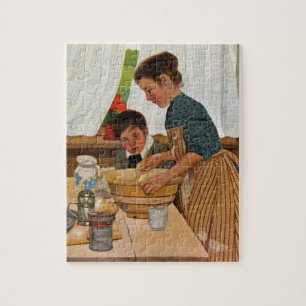 Mutter-Tag, der mit Mama kocht Puzzle