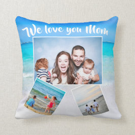 Mütter Tag Familie Foto Scattered Beach Thema Kissen