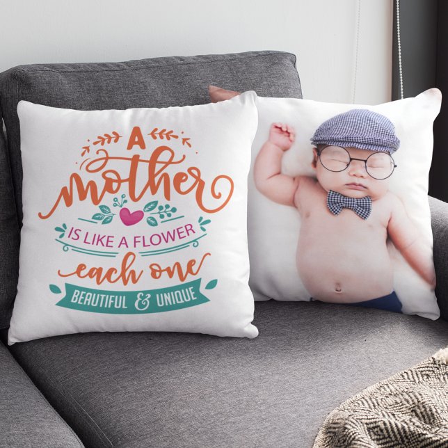 Mütter Tag inspirierende Anführungsfotovorlage Kissen (Von Creator hochgeladen)