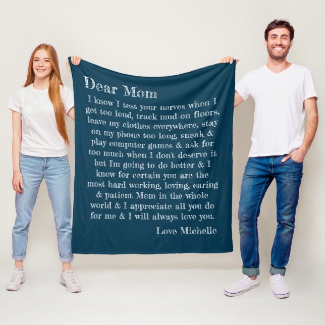 Mütter Tag Liebe Mama Brief Personalisiert Fleecedecke (Beispiel)