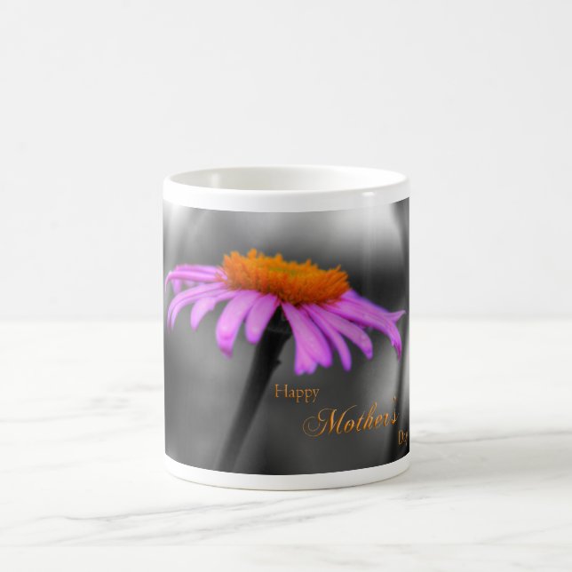 Mütter Tag Lila und Orangenblume Kaffeetasse (Mittel)