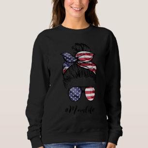 Mutter-Tag-Mama Leben Bun Haare Sonnenbrille Ameri Sweatshirt