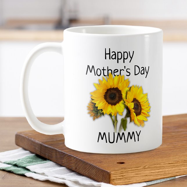 Mutter-Tag-Mama Sonnenblume Bouquet Kaffeetasse (Mother's Day Mummy Sunflower Bouquet Coffee Mug)