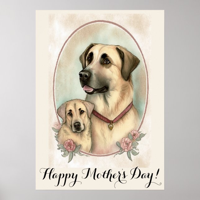 Mütter Tag Niedlich Anatolian Shepherd Dog Mama Poster (Vorne)