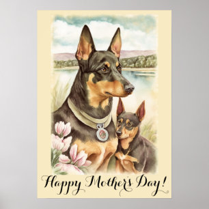 Mütter Tag Niedliche australische Kelpie Dog Mama Poster