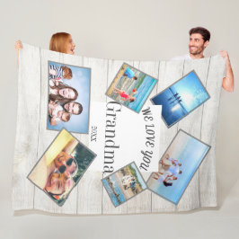 Mütter Tag Oma Familie Foto Rustikales Holz Fleecedecke
