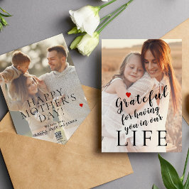 Mütter Tag personalisiert 2 Fotos und Text Feiertagskarte