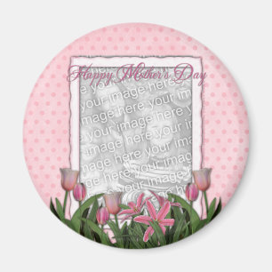 Mutter-Tag - rosa Tulpen - addieren Ihr eigenes Magnet