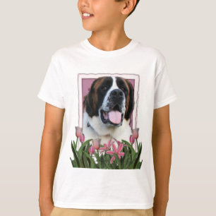 Mutter-Tag - rosa Tulpen - Bernhardiner - Mae T-Shirt