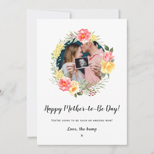 Mütter Tag von Baby blühend blühendes Foto Karte (Vorderseite)