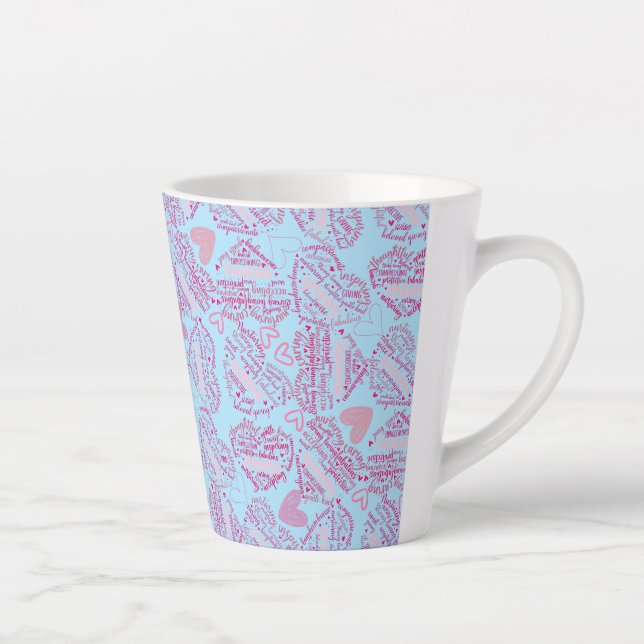 Mutter Tage Herz 01.Pink Lblue BG Milchtasse (Rechts)