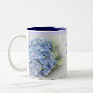 Mutter-Tagesblaue Hydrangeas Tasse