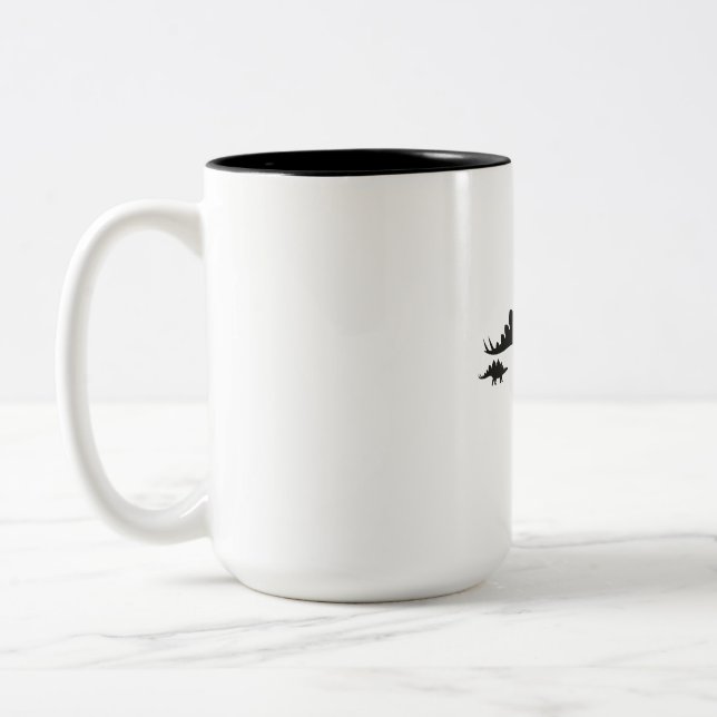 Mutter-Tagesgeschenk Mutter-Stegosaurus Dinosaur Zweifarbige Tasse (Links)