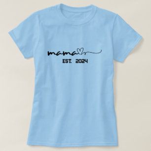 Mütter Tagesherz mit Jahr Cotton Crew Shirt