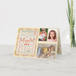 Mutter-Tagestypographie-Gelb-Foto-Gruß Karte