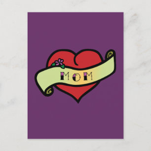 Mutter-Tattoo-Herz Postkarte