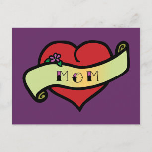 Mutter-Tattoo-Herz Postkarte
