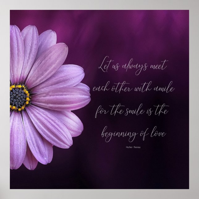 Mutter Theresa Zitat 24" x 24", Plakatpapier Poster (Vorne)