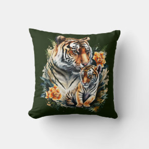 Mutter Tiger mit ihrem Kiefer Kissen