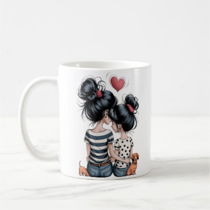 Mutter & Tochter A-Line Art-Einzigartiges Familien Kaffeetasse
