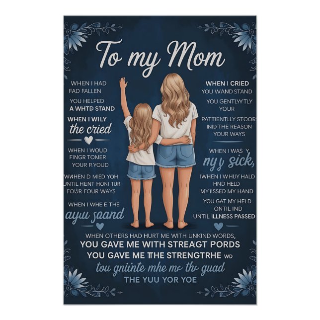 Mutter-Tochter-Bindung-Kunstposter – Sentimentale  Poster (Vorderseite)