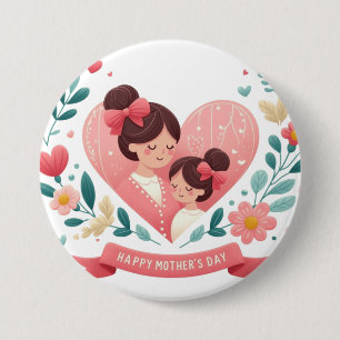 Mutter & Tochter Blumenherz - Alles Liebe zum Mutt Button
