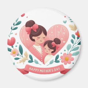 Mutter & Tochter Blumenherz - Alles Liebe zum Mutt Magnet