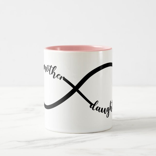 Mutter Tochter Infinity Zweifarbige Tasse (Mittel)