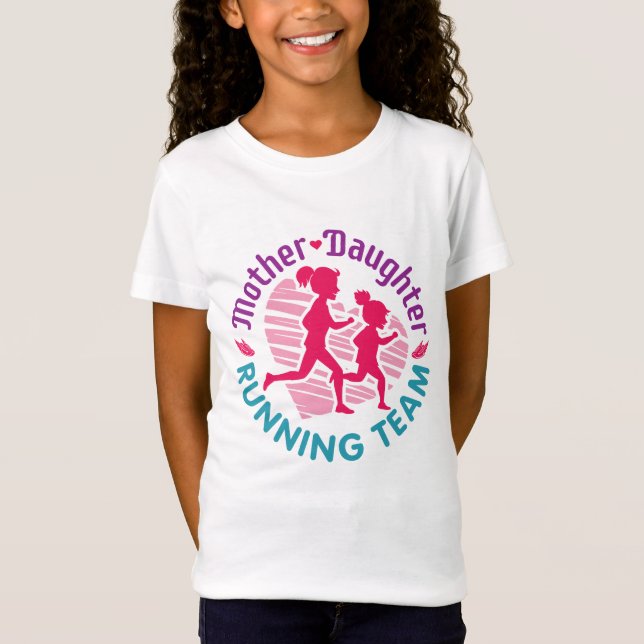 Mutter-Tochter-Laufteam T-Shirt (Vorderseite)