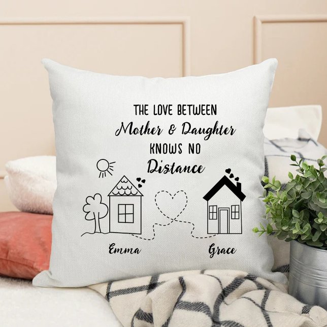 Mutter Tochter Liebe kennt keine Entfernung Kissen (Mother Daughter Love Knows No Distance Throw Pillow)