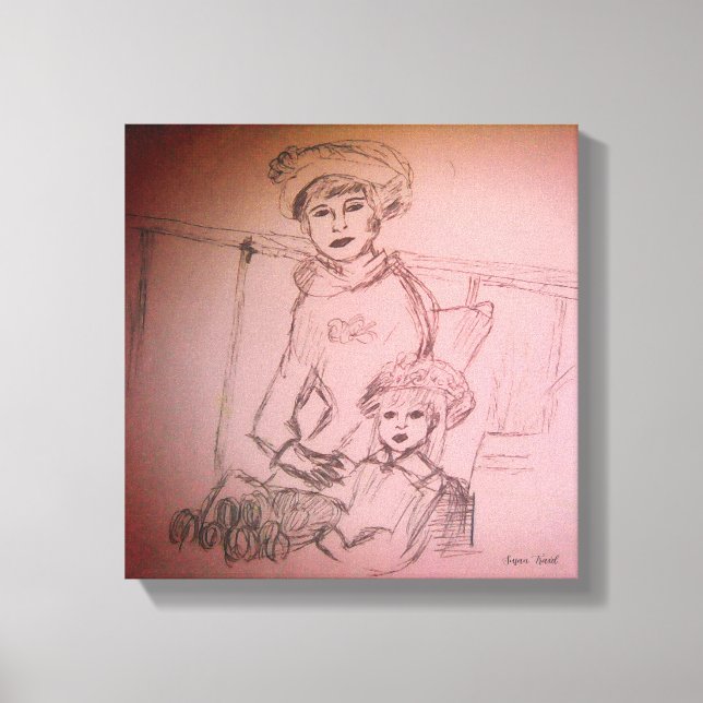 Mutter-Tochter-Portrait Leinwanddruck (Vorderseite)