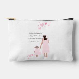 Mutter & Tochter rosa Herz Silhouette Zubehörtasche