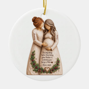 Mutter-Tochter-schwangerer Weihnachtsschmuck