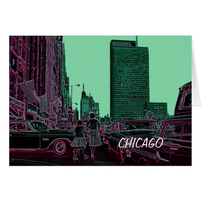 Mutter Tochter Shopping Michigan Ave Chicago 1961 (Vorderseite (Horizontal))