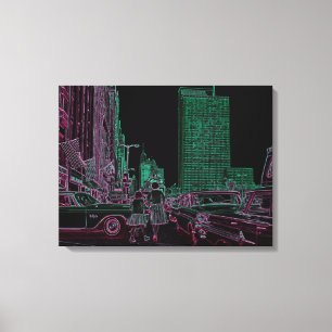 Mutter Tochter Shopping Michigan Ave Chicago 1961 Leinwanddruck